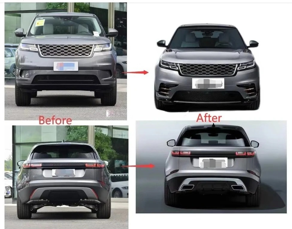 For RR Velar 2017- Base Upgrade to High Version Front and Rear Bumper Completely Body Kit